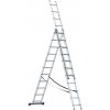 G21 GA-H-3x11, 3-dielný rozkladací rebrík 7,6m 3x11 priečok GA-H-3x11