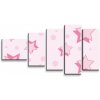 Sablio Obraz - 5-dílný Ružové hviezdičky - 100x60 cm