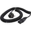 HAWA IEC prepojovací kábel čierna 1.6 m špirálový kábel R6502