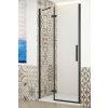 GELCO TRINITY BLACK 110cm ľavé dvere do niky s pevnou stenou v rovine, profil čierna mat, sklo číre, GT1211CL-B