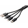 DIGITUS 3-in-1 Cable USB-A + Lightning + Micro USB + USB-C