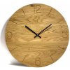 Karls Design Dubové nástenné hodiny Oak 30 cm čierna bez gravírovania