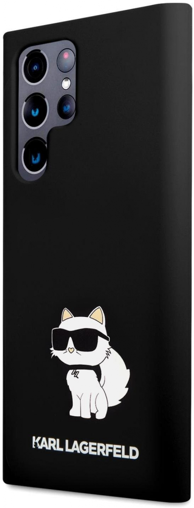 Púzdro Karl Lagerfeld Liquid Silicone Choupette NFT Samsung Galaxy S23 Ultra, čierne