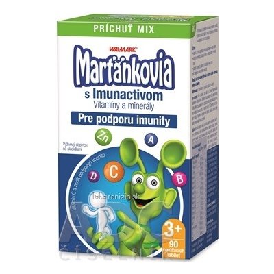 WALMARK Marťankovia s Imunactivom cmúľacie tablety, príchuť mix, 90 ks