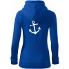 Kotva - Mikina dámska trendy zipper s kapucňou - S ( Kráľovská modrá )