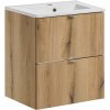 Súprava skrinka Comad Nova Oak NOVA OAK A 82-50-2S, umývadlo Comad Dance White UM2050RBDANCE50DP