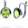 Blink-Blink Krásne náušnice z bieleho zlata s Olivínom 3372BOG