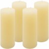 Krémová parafínová sviečka rustikálna 20 cm, 90 h, sada 4 ks