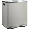 Taupe oceľový odpadkový kôš 2x20 l na triedený odpad/nášľapný Aliya – Spirella