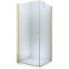 MEXEN/S - Pretoria otváracia sprchovací kút 80x70, sklo transparent, zlatá + vanička 852-080-070-50-00-4010