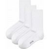 Vlnka 3 páry bavlnených ponožiek so zdravotným lemom biela