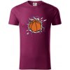 Basketbal lopta v triku - Tričko z organickej bavlny - 3XL ( Fuchsiová )