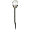 Lampa solárna GUĽA 8cm, v.38,5cm, 2LED, nerez/sklo číra