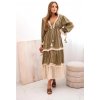 Kesi Włoski Dámske boho šaty s čipkou khaki hnedá One size Kesi Włoski 5907302896834