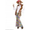 Kostým hippies woodstock kvety modrý S