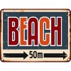 Ceduľa Beach 30cm x 20cm Plechová tabuľa