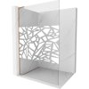Mexen Kioto L, sprchová zástena Walk-In 100 x 200 cm, 8mm číre sklo biely vzor, medený matný profil, 800-100-103-65-85