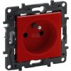 Legrand Niloe Step 863030 jednoduchá zásuvka s uzemněním a uzávěry, červené šroubovací svorky
