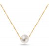 iZlato Forever Zlatý náhrdelník ku krku s bielou perlou 6mm IZ27616