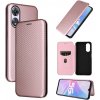Peňaženkové Carbon puzdro na Oppo A58 5G - Ružové zlato