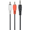 Gembird CCAB-458-2.5M 3.5mm/2xRCA M/M audio cable 2 5m Black Red White blister