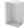 Mexen Lunar-B Duo výklopný sprchový kút 95 x 85 cm, číre sklo, brúsená oceľ, 832-095L-085P-97-00
