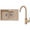 Alveus SET A451 Beige 55 SETA451 - Drez Granitový Rock 70 - 780x480mm, vanička 320x400x180mm, 180x300x120mm + bateria Tonia