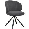 Otočná jedálenská stolička Beatris, tmavo šedá štruktúrovaná látka