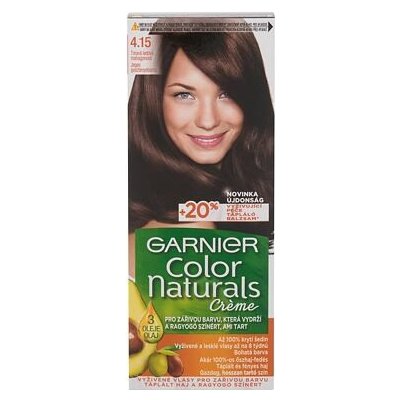 Garnier Color Naturals Créme permanentní zářivá barva na vlasy 40 ml odstín 4,15 Frosty Dark Mahogany pro ženy
