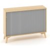 Policová skriňa ALFA ROOT s del.priečkou, žalúziové dvere RAL9010, 1 polica, 120x45x88,7cm, dub
