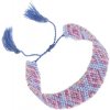 Šperky eshop - Náramok s indiánskym motívom, ligotavé korálky, modrá a fialová farba SP89.29
