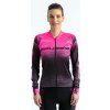 Crussis Cyklistický dres dámsky dlhý rukáv čierno-ružová farba Veľkosť: XL