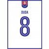 Superfutbal Maketa dresu Slovensko, biela Rozmer: A3, Meno a číslo: Duda 8 biela