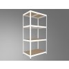 Kovový regál Biedrax 50 x 60 x 180 cm, biely, 4 police MDF, nosnosť 200 kg na policu
