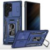 Kryt Folding Magnetic Holder Armor na Samsung Galaxy S24 Ultra 5G - Námornícka modrá