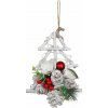 MagicHome MagicHome Vianoce Dekorácia stromček s čečinou a šiškami závesný 18x6x20 cm