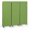 Akustický paraván, deliaca stena 160 x 60 cm, 3 ks v balení, 100% polyester, spojiteľná na zips, zelená