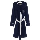 Soft Cotton dámsky krátky župan Marine Lady s kapucňou tmavo modrá