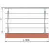 Zábradlie, VR AISI304, 40x40x2/4xd12/H900/L1500mm