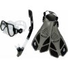 Šnorchlovací set 3 v 1, ČIERNY/TRANSPARENTNÝ S/M, ploutve 36-41
