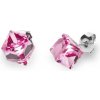 Náušnice so Swarovski Elements Medium Cube Studs K48416LR Light Rose