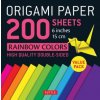 Origami Paper 200 sheets Rainbow Colors 6