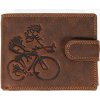 Wild Luxusná pánska peňaženka s prackou Cyklista - hnedá