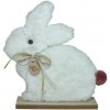 GOBA Veľkonočná dekorácia – Zajac s plyšom a mašľou