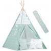 Nukido 740024 Detský teepee s osvetlením - mätový s hviezdami