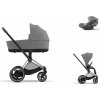 Cybex Platinum CYBEX e-Priam Travel Set + Cloud T Plus i-Size mirage grey 2023 rose gold