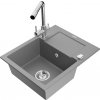 MEXEN/S MEXEN/S - Enzo granitový drez 1-miska s odkvapkávačom vrátane batérie Duero, šedá 6506-71-671600-00