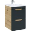 Skrinka pod umývadlo, 40cm, dub artisan, čierna, ARUBA COSMOS 823