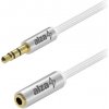 AlzaPower AluCore Audio 3,5 mm Jack (M) to 3,5 mm Jack (F) 2 m strieborný APW-CBA3JF02S