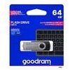 Goodram USB flash disk, USB 3.0, 64GB, UTS3, čierny, UTS3-0640K0R11, USB A, s otočnou krytkou